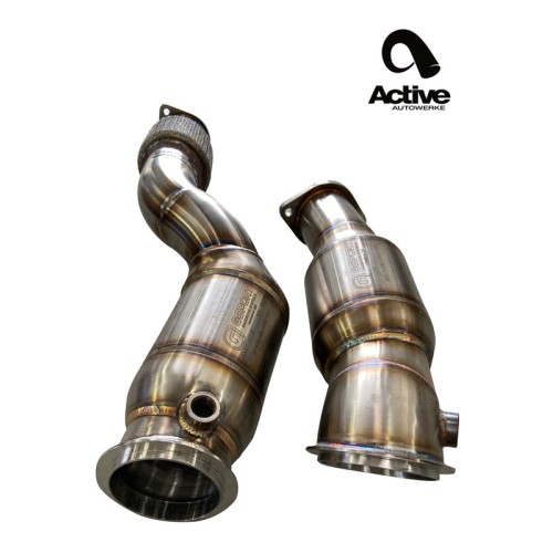 Active Autowerke BMW S58 G80 M3 G82 M4 Downpipes w GESI CAT | 11-085