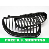 Autotecknic BMW Replacement ABS Carbon Fiber Front Grilles E60 Sedan E61 Wagon 5 Series M5 (P/N: BM-0068)