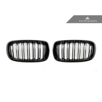 AutoTecknic Dual-Slats Kidney Front Grill For 2014+ F15 / F16 X5 / X6 2015+ F85 / F86 X5M / X6M (P/N: BM-0174-DS)