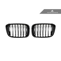 AutoTecknic Replacement Glazing Black Front Kidney Grills - G01/G02 X3/X4 (P/N: BM-0256)