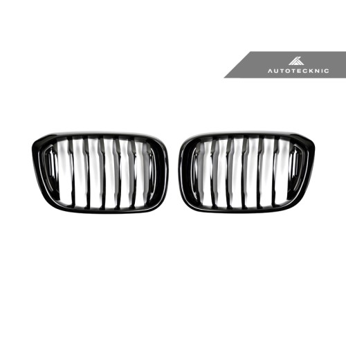 AutoTecknic Replacement Glazing Black Front Kidney Grills - G01/G02 X3/X4 (P/N: BM-0256)