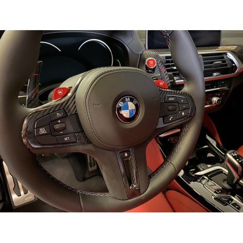 AutoTecknic Carbon Alcantara Steering Wheel Trim - F90 M5 | F97/F98 X3M/X4M Pre LCI (P/N: BM-0282-S)