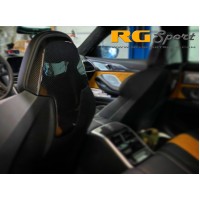 AutoTecknic Dry Carbon Fiber Seat Back Headrest Cover - BMW F91/F92/F93 M8 (P/N: BM-0373-M8)