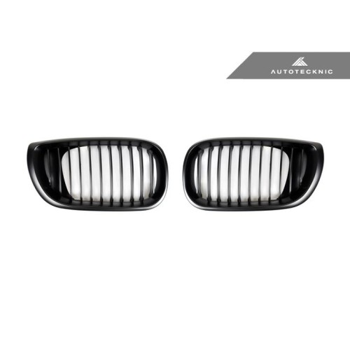 AutoTecknic Replacement Glazing Black Front Grilles - E46 3-Series LCI Sedan (2002-2005)