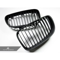 AutoTecknic Replacement Stealth Black Front Grilles - E82 1-Series & 1M