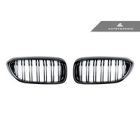 AutoTecknic Replacement Dual-Slats Glazing Black Front Grilles - G30 5-Series | BM-0250-DS-GB