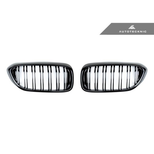 AutoTecknic Replacement Dual-Slats Glazing Black Front Grilles - G30 5-Series | BM-0250-DS-GB