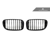 AutoTecknic Replacement Glazing Black Front Grilles - G11/ G12 7-Series Pre-LCI (16-19) | BM-0301-GB