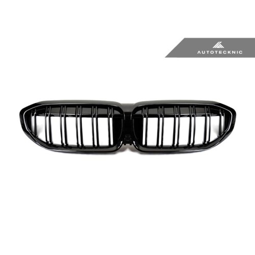 AutoTecknic Dual-Slats Glazing Black Front Grilles - G20 3-Series | BM-0615-DS-GB